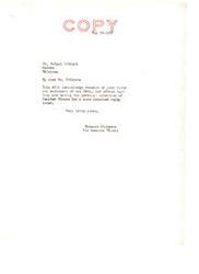 ["The letter acknowledges receipt of a favor and enclosure from Holmes Colbert, informing him that Senator Thomas will provide a more detailed reply later."]