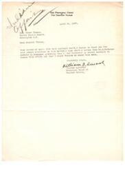 ["The Principal Chief of the Choctaw Nation, William A. Durant, wrote to Senator Elmer Thomas thanking him for his prompt attention to a matter regarding his salary warrants. He received a letter stating that his check would be received that week."]