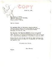 ["The letter from Elmer Thomas informs William A. Durant that a copy of his appointment has been sent to David Budros. It also states that the affidavit of Durant's appointment was received on April 5 and the receipt was mailed to the Department of Interior on April 6. Thomas hopes Durant has received his first month's service payment and sends his regards."]