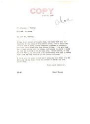 ["The letter is from Francis Murray to Senator Elmer Thomas, expressing concern about the sale of valuable timbered lands belonging to the Choctaw Tribe in Oklahoma. Murray believes that the lands should be sold at their current higher value, rather than the 1912 appraised value, and that mineral rights should be reserved. He also raises concerns about the neglect and unauthorized removal of timber from the lands. Murray requests that the sale be postponed indefinitely for further investigation and adjustment. Senator Thomas assures Murray that he is working with Chief Durant of the Choctaw Tribe to address the issue."]
