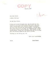 ["The letter is from Miss Cora Carson to Honorable Elmer Thomas, U.S. Senator, expressing concern about the sale of valuable timbered lands in Oklahoma without reserving mineral rights. She requests an investigation and adjustment of the timber that has been removed before the sale proceeds, and asks for the sale to be postponed indefinitely. Senator Thomas responds, acknowledging the protests received and stating he will do what he can to help. He mentions cooperating with Chief Durant of the Choctaw Tribe for the benefit of Indian citizens."]