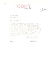 ["The letter is from Collins to Senator Elmer Thomas expressing concern about the sale of Indian lands, specifically timbered lands in the Eastern part of the state. Collins believes that the government has not properly protected the timber and is selling it at an undervalued price without reserving mineral rights. He requests that the sale be postponed indefinitely for further investigation and adjustment. Senator Thomas assures Collins that he will do what he can to help."]