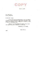 ["John Craig has inquired about the Choctaw and Chickasaw tribal timber lands in Oklahoma, expressing concern about theft and lack of protection for the timber. The Commissioner of Indian Affairs explains that due to the impracticality of administering and protecting the lands, there is consideration to sell off unutilized tracts to purchase more beneficial lands for the Tribes. Senator Elmer Thomas is informed of these developments and is asked for any suggestions."]
