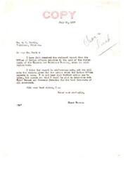 ["The text includes a letter from Senator Elmer Thomas regarding the sale of timber lands of the Choctaw and Chickasaw Nations in Oklahoma. Curtis expresses concern about the manner in which the land is being sold, suggesting it should be sold by tract at a time to allow more competition. However, the Office of Indian Affairs responds that selling individual tracts would be impractical due to the scattered nature of the land and the difficulties in administration. They decide to stick with the existing terms of sale."]