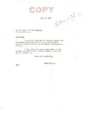 ["The letter from Elmer Thomas to Dierks Lumber and Coal Company acknowledges receipt of their application to purchase timber from the Choctaw and Chickasaw Nations. Thomas states that he will advise them further when he has more information. The reply from the Commissioner of Indian Affairs acknowledges the receipt of Thomas's letter and states that the matter is under consideration, with further updates to follow."]