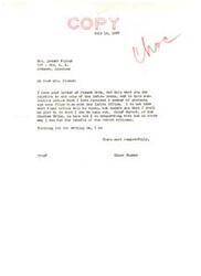 ["Mrs. Lavera Fisher writes to Senator Elmer Thomas expressing concern about the sale of valuable timbered lands in the Eastern part of the state. She believes that the land, appraised in 1912, should have increased in value over the years and objects to the sale at the 1912 appraisal value. She also raises concerns about the lack of reservation of mineral rights and the removal of timber from the land. She requests the Senator's careful consideration and postponement of the sale. Senator Thomas responds, assuring Mrs. Fisher that he has filed protests and is cooperating with Chief Durant of the Choctaw Tribe to address the issue."]