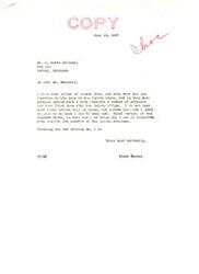 ["Senator Elmer Thomas received a letter from J. Horan Marshall regarding the sale of Indian lands, specifically timbered lands in Oklahoma. The letter expresses concern about the sale of the land at its 1912 appraised value without considering the additional value accrued over the years. The letter also criticizes the government for neglecting the timber on the land and allowing people to remove it for commercial purposes. The writer requests a postponement of the sale until an investigation is conducted and mineral rights are reserved."]