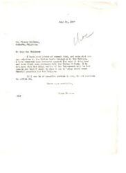["Fisher Muldrow, a Choctaw Indian, wrote to Senator Elmer Thomas expressing his objections to the proposed sale of timber lands belonging to the Indians in Oklahoma at an undervalued price set in 1912. He also suggested that oil and gas royalties should be reserved for the benefit of the original owners of the land. Senator Thomas responded, assuring Muldrow that he will do what he can to bring about benefits for the Indians and offering his assistance."]