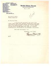 ["Elmer Thomas, a member of the United States Senate Committee on Appropriations, received a wire regarding the sale of Indian timber lands. He has taken up the matter with the Indian Office and Chief Johnston of the Choctaw Tribe. He appreciates being informed of the situation and will wait to see what action the Department will take."]