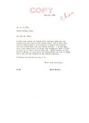 ["The letter is from Mr. Taylor expressing concern about the sale of valuable timbered lands in Oklahoma by the Department of Interior. He believes that the land is being sold at an unfair value without considering the additional cost value due to the growth of the timber. Taylor requests that the sale be postponed until an investigation is conducted and the mineral rights are reserved. Senator Elmer Thomas assures Taylor that he will do what he can to help and is working with Chief Durant of the Choctaw Tribe to benefit Indian citizens."]