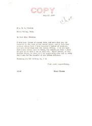 ["The letter is from Mrs. All Stand to Senator Elmer Thomas expressing concern about the sale of valuable timbered Indian lands without proper consideration of their actual cash value and mineral rights. Mrs. Stand requests that the sale be postponed indefinitely until an investigation and adjustment of the timber that has been removed from the land can be made."]