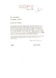 ["Mrs. Lena Thomas has written a letter to Senator Elmer Thomas expressing concern about the sale of Indian lands, specifically timbered lands in the Eastern part of the state. She believes the government has neglected the timber on the land and allowed it to be removed for commercial purposes. She requests that the sale be postponed indefinitely until an investigation is conducted and the mineral rights are reserved. Senator Thomas assures Mrs. Thomas that he has received protests regarding the sale and will do what he can to help."]