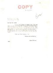 ["Coleman J. Marc wrote a letter to Elmer Thomas regarding timber being stolen from unallotted lands belonging to Choctaw and Chickasaw Tribes. Thomas assures Marc that he will do what he can to help with the situation and will confer with Chief Durant of the Choctaws. Marc asks for advice on how to protect their property and prosecute those responsible."]