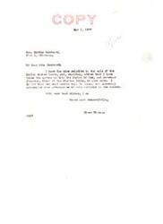 ["The text consists of multiple copies of a letter written by Elmer Thomas on May 1, 1937, regarding the sale of Indian timber lands. Thomas mentions that he has taken the matter up with the Indian Office and Governor Johnston, Chief of the Choctaw Tribe, is also involved. He expresses uncertainty about the action that will be taken by the Department and appreciates being informed of the recipients' attitudes towards the matter, sending best wishes at the end of each letter."]