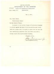 ["The Commissioner of Indian Affairs has postponed the sale of the Choctaw-Chickasaw timber lands in response to protests from Senator Thomas. The sale will be postponed until further information is received from Superintendent Landman."]