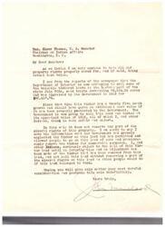 ["The letter is from an Indian expressing concern about the sale of valuable timbered lands by the Department of Interior without proper consideration of its actual value and protection of mineral rights. The writer urges Senator Thomas to postpone the sale and investigate the removal of timber from the land before proceeding."]