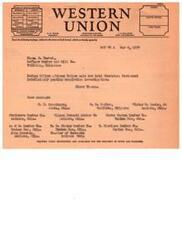 ["The text is a detailed explanation of the different classes of service offered by Western Union for sending telegrams, including domestic, cable, day letters, night messages, and ship radiograms. It also includes terms and conditions for sending messages, such as liability limits, delivery options, and rates. Customers are advised to check the class of service desired before sending a message to avoid being charged the full rate."]