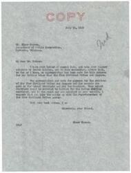 ["The first letter is a response from Elmer Thomas to Elmer Petree regarding Indian tuition for the Five Civilized Tribes and Quapaw's. Thomas advises Petree to contact the Superintendent of the Five Civilized Tribes Agency for more information. The second letter is from Elmer Petree to Elmer Thomas, expressing concern that Osage County has not received Indian Tuition money for schools like other counties in Oklahoma and requesting Thomas to take up the matter with the Indian Department."]