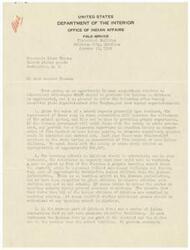 ["The letter outlines suggestions for improving educational opportunities for Indians in Oklahoma, including providing proper supervision for teachers, maintaining boarding schools, establishing community schools, paying tuition for Indian children attending public schools, supporting Indian arts and crafts, and increasing the number of education field workers. The letter also mentions the need for additional funding and resources to implement these suggestions effectively."]