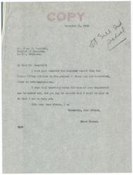 ["Senator Elmer Thomas received a letter from Chas. D. Campbell of the Lawton Chamber of Commerce regarding the development of water for irrigation purposes for the benefit of the Indians in Oklahoma. The letter was acknowledged by the Office of Indian Affairs, which stated that the matter was under active consideration and would receive careful study and consideration. Campbell provided information and suggestions for the project, estimating it would cost around $25,000 to complete. Senator Thomas was urged to take the matter up with the commissioner to see if it could be developed."]