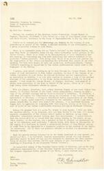 ["The letter is commending Mrs. Jenckes for her speech about Indians and their fairs, and expressing support for the idea of treating Indians the same as other citizens. The writer requests a copy of the printed hearings on the Indian question and expresses disapproval of any atheistic or communistic programs that go against American ideals. The writer, who is a Cherokee Indian, commends Mrs. Jenckes for her patriotic desire to protect American institutions."]