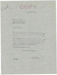 ["C. received a letter from Ellis regarding Grounds of the Seminole Tribe. Thomas is willing to assist Grounds in any way possible and is looking forward to receiving a visit from him."]