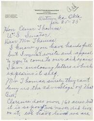 ["The text is a series of letters and legal documents regarding a foreclosure suit against Clarence Hardridge in Oklahoma. The letters appeal to various officials for assistance in preventing the foreclosure, citing financial difficulties and the potential value of the property for oil. The documents outline the debts and liens against the property, including a first mortgage held by Ray Phelps. Recommendations are made to accept a compromise offer from Phelps to settle the first mortgage, while the second and third mortgages remain unresolved. Ultimately, it is suggested that accepting the compromise would be in Clarence Hardridge's best interest."]