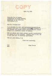 ["Elmer Thomas, a senator, is writing to the Commissioner of Indian Affairs, Win. A. Brophy, on behalf of his Indian constituents who are protesting the Cheyenne and Arapaho Indian Agency's new policy on preference rights of lessees. The new policy does not give the old lessees preference in bidding for the land, causing concern among those who have invested time, labor, and money in improving the land. Thomas is requesting Brophy to reconsider the new policy and reinstate the old ruling to avoid potential conflicts among neighbors and the Indian community. Carl D. Garriott, one of the constituents, also writes to Thomas expressing similar concerns and requesting his assistance in persuading the Indian Department to change the new ruling. He emphasizes the urgency of the situation as sealed bids on Indian lands must be filed by the end of April. Both Thomas and Garriott express gratitude for any help that can be provided."]