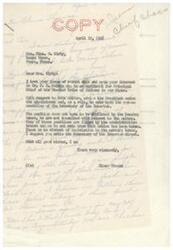 ["The letter is written by Mrs. Thos. O. Kirby and Andy, Choctaw tribe members, to Senator Elmer Thomas requesting the appointment of J.H. Belvin as the Principal Chief of the Choctaw Tribe. They express the need for a change in leadership and believe Belvin will be a good advocate for the tribe. They emphasize the importance of providing for the needs of the tribe members. The Senator is advised to recommend Belvin directly to the Secretary of the Interior."]