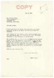 ["The letter dated May 6, 1946, from Elmer Thomas to Wallace Dixon discusses the recommendation of J. H. Bevin for Principal Chief of the Choctaws. It explains that the President makes the appointment based on the recommendation of the Secretary of the Interior and that the position does not require Senate confirmation. The letter advises Dixon to write directly to the Secretary of the Interior about the matter. Additionally, a group of enrolled Choctaw Indians and intermarried individuals also express their recommendation for Bevin as Principal Chief in a separate letter."]