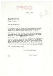 ["John Battiste is writing to Senator Elmer Thomas regarding the appointment of J. H. Belvin as Principal Chief of the Choctaw Tribe of Indians. Senator Thomas explains that the President makes the appointment based on the recommendation of the Secretary of the Interior, and it does not require confirmation by the Senate. Senator Thomas advises Battiste to write directly to the Secretary of the Interior for further information."]