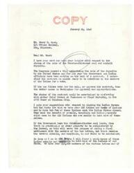 ["Senator Elmer Thomas is responding to a letter from Sammy D. Wood regarding the sale of the Choctaw-Chickasaw coal and asphalt deposits. The Congress has authorized the sale, and a contract is almost ready to be submitted for approval by the Tribes. Senator Thomas discusses the importance of maintaining Indian schools and hospitals, and expresses his support for continuing these services. Wood inquires about the status of the sale and expresses concerns about the treatment of enrolled members of the Choctaw tribe."]