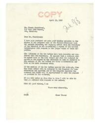 ["Sturdivant inquired about the status of the proposed sale of the Choctaw-Chickasaw coal and asphalt deposits. The Secretary of the Interior is considering a report on the value of the deposits. Once a contract is agreed upon and signed by tribal officials, it will be presented to the tribes for approval and then to Congress for final approval. Senator Thomas will keep Sturdivant updated on the progress of the sale."]