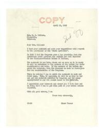 ["Mrs. M. J. Wallace wrote to Senator Elmer Thomas regarding the provisions of the Atoka Agreement for the Chickasaw-Choctaw Tribes of Indians. Senator Thomas explains that a law was passed in 1944 for the government to purchase asphalt and coal deposits, and a contract is being drawn up for members of the tribes to consider and vote on. If approved, the contract will be sent to Congress for ratification. Senator Thomas assures Mrs. Wallace that he is working to get the tribal estate adjusted and appreciates her interest."]