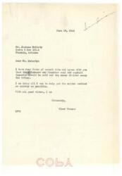 ["The text consists of correspondence related to the sale of coal and asphalt deposits belonging to the Chickasaw and Choctaw Tribes. The letters express support for the sale and concern over the pricing of the lands. Senator Elmer Thomas is mentioned as being involved in helping to settle the matter."]