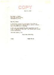 ["James E. Curry acknowledges receipt of a letter from Honorable Elmer Thomas regarding suggestions for matters pertaining to the territory of Alaska. Curry expresses gratitude for Thomas's interest in defending the rights of the Alaska Native Brotherhood against a bill that would take their lands without consent. The bill has been deemed dead, but Curry warns that similar proposals may arise in the future. Curry thanks Thomas for his help and support."]
