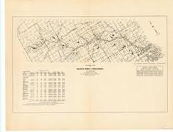 ["Chart by W.C. Burnham: This chart illustrates drainage from dams, rights-of-way for each county along the Washita River, and associated costs.  Dimensions: Not specified."]