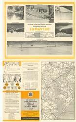 ["Create a concise and logical summary: This road map, produced by The National Survey Company and the State Highway Department, provides detailed navigation information. Dimensions: 16 3/4 x 27 3/4."]