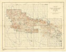 ["Topographical Map by the U.S. Department of Agriculture, Forest Service: This map depicts military boundaries, rivers, elevation, and wildlife boundaries, with the Indian Meridian referred to as I.M.  Dimensions: Not specified."]
