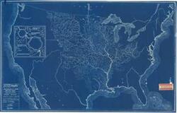 ["Blueprint/Hydrological Map by Steen: This blueprint illustrates the typical locations of upstream check-dams for erosion and flood control, but it does not depict the complete drainage area of all lakes and streams, as noted in the annotation. Dimensions: Not specified."]