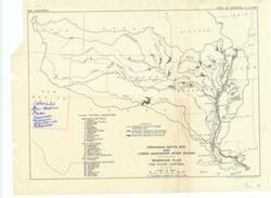 ["Create a concise and logical summary using the title Hydrologic map by War Department, U.S. Army Corps of Engineers and the provided text.  This hydrologic map, produced by the War Department, U.S. Army Corps of Engineers, details a reservoir plan for flood control in the states of Colorado, New Mexico, Texas, Kansas, Missouri, Oklahoma, and Arkansas. It accompanies a report dated April 6, 1937.  Dimensions: Not specified."]