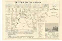 ["Create a concise and logical summary using the title from the TITLE column and the text in the summary. This tourist map, produced by the Sulphur Chamber of Commerce and Sulphur Times-Democrat, illustrates the city layout of Sulphur, highlighting key locations such as businesses, parks, and hotels. Dimensions: Not specified."]