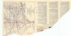 ["Create a concise and logical summary using the title from the TITLE column and the text in the summary. This road map, produced by General Drafting Company, features circles and x's marking specific county seats along major highways. Dimensions: 12 1/2 x 24."]