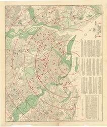 ["Coverage map by John J. Noonan: This map illustrates the distances of segregated schools in the Washington D.C. area and includes a Humiliating Facts sheet. Dimensions: 30 1/2 x 35 3/8."]