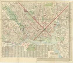 ["Transportation map by Foster and Reynolds Co., featuring the Scottish Rite Temple circled in blue. Dimensions: 22 x 25 1/2."]