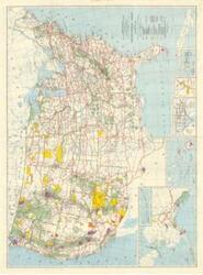 ["Create a concise and logical summary: This tourist map, produced by the Department of the Interior and the National Park Service, illustrates National Parks and Monuments, National Parkways, National Historic Sites, Indian Reservations, Wildlife Refuges, TVA Dams and Reservoirs, and National Forests. 32 x 43."]