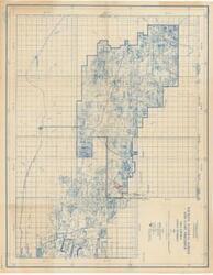 ["CAC_CC_053_4_0000_1_61: This blueprint from the U.S. Department of Agriculture, Forest Service, illustrates proposed highway and electrical lines, along with a 7 3/8 x 9 1/2 photograph of Mount Scott showing the proposed highway. Dimensions: 21 1/2 x 27 1/4"]
