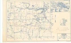 ["Hydrologic map produced by the War Department, U.S. Army Corps of Engineers, depicting Gaging Stations, Rainfall Stations, Watershed Divides, river miles, and Highways. Dimensions: 10 3/4 x 17 1/4."]