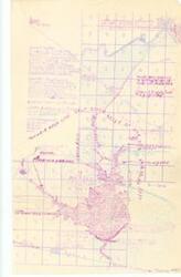 ["Create a concise and logical summary using the title Topographical Map Prepared by C. V. Walters and the text in the summary. This map, one of two, illustrates flood control, irrigation, saturation water supply, and unemployment relief efforts. Map dimensions: not specified."]