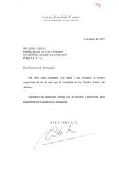 ["The document is a letter from Antonio Cachola Castro, Director General of Legal Affairs, to Mr. James Jones, the United States Ambassador to Mexico. The document expresses gratitude for the event organized by the US Embassy and thanks the Ambassador for his attentions."]